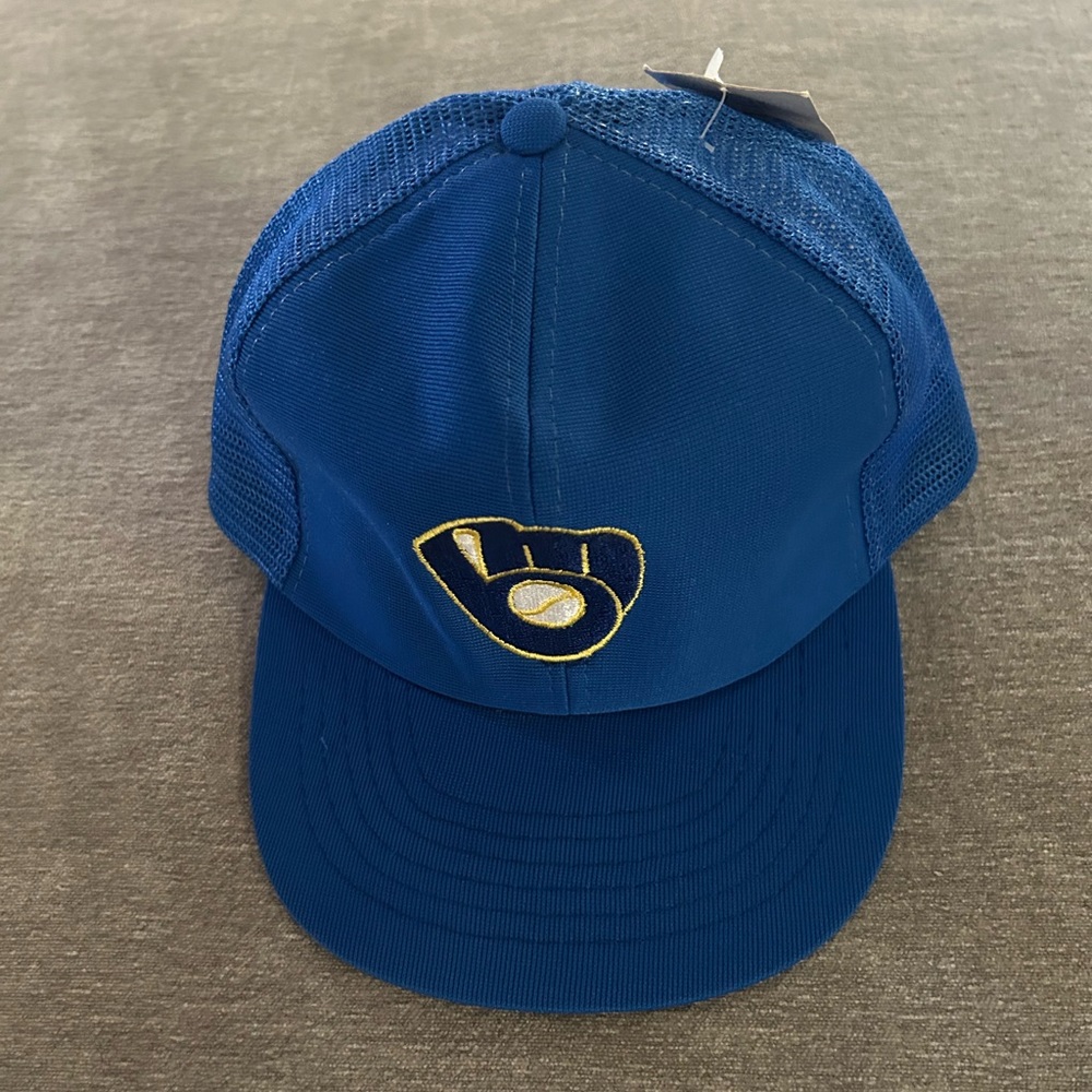 Milwaukee Brewers Blue Baseball Cap with Gold Logo